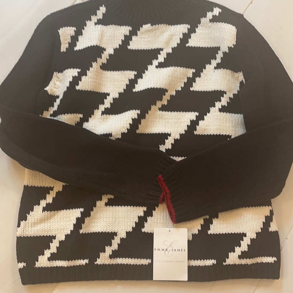 Black and white trimmed with red